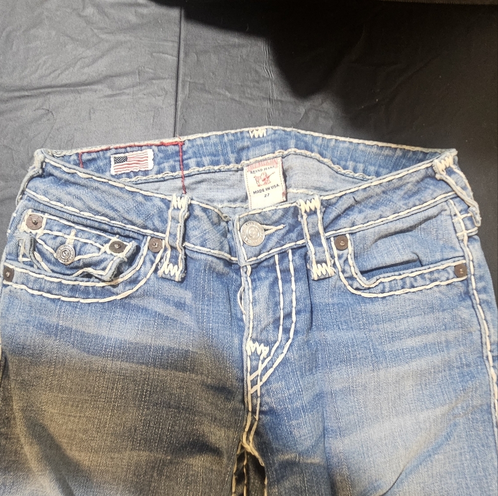 True Religion Light Blue Straight Jeans - Picture 3 of 12